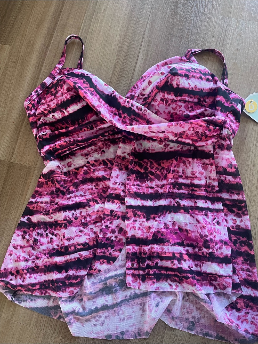 NWT Christina Blue Women’s Pink Printed Tankini Top size 18D